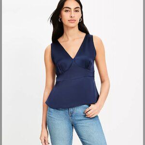 NWT LOFT Double V Peplum Tank Top